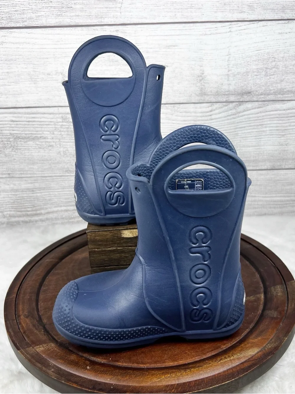 Crocs Kids’ Handle It Rain Boot Pull On Navy Blue Size 10C Outdoor Shoes Toddler